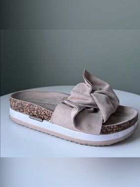 Nazareno Gabrielli Molded cork platform slides bow Italian Brand Summer 35